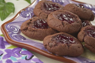 Chocolate Raspberry Thumbprints