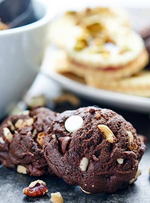 Double Chocolate Chip Pecan and Cashew Cookies