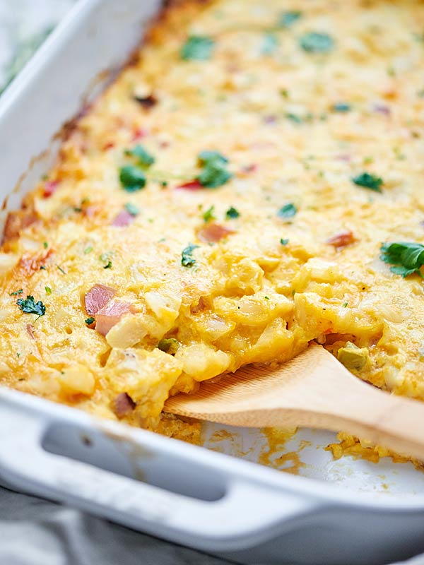 Ham Cheese and Potato Breakfast Casserole | RecipeLion.com
