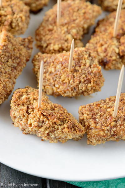 Honey Roasted Almond Crusted Chicken Bites