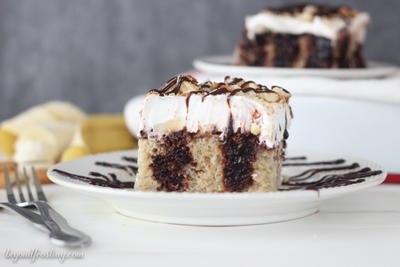 Chocolate Banana Cream Pie Poke Cake