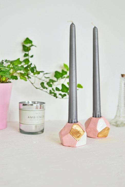 DIY Geometric Candle Holders