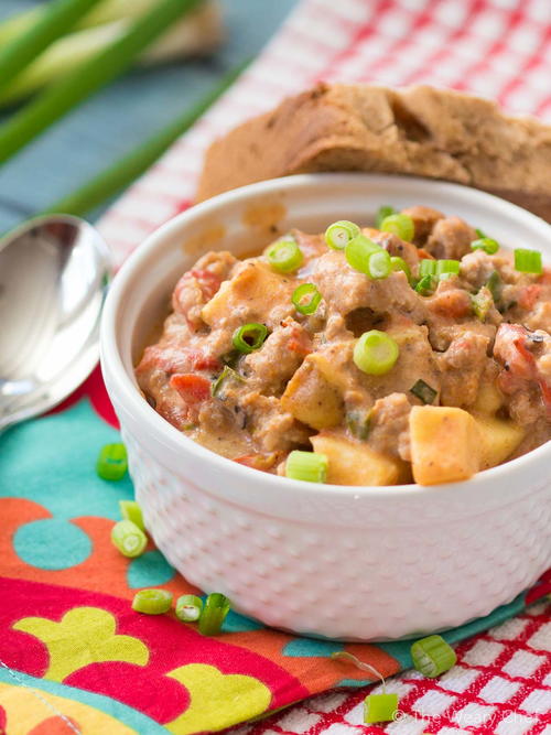 Spicy Turkey Sausage Potato Chowder