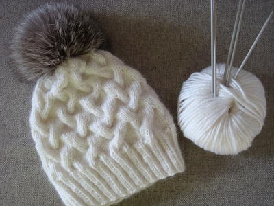 Snowy Scene Cable Hat