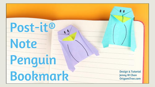 Origami Penguin Bookmark