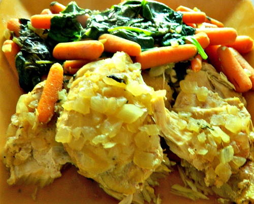 Slow Cooker Chicken with Baby Spinach