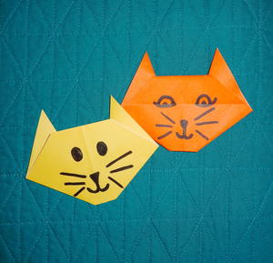 Beginner S Origami Tutorial Origami Cat And Dog Favecrafts Com