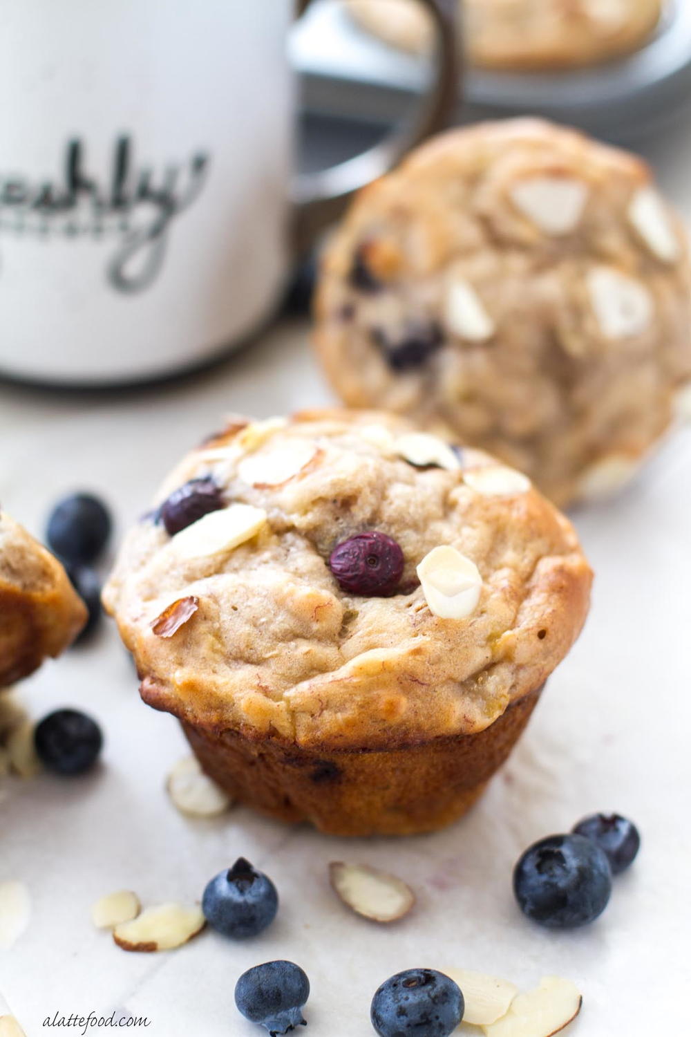 Blueberry Almond Banana Muffins