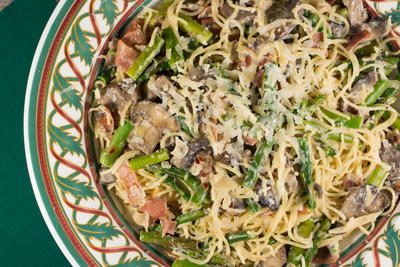 Prosciutto, Asparagus and Parmesan Spaghetti