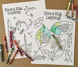 Goldfish and Ladybug Printable Coloring Pages