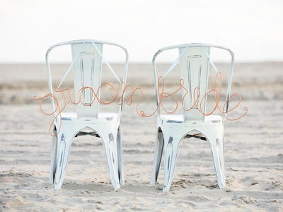 Modern Wire Wrapped Chair Signs