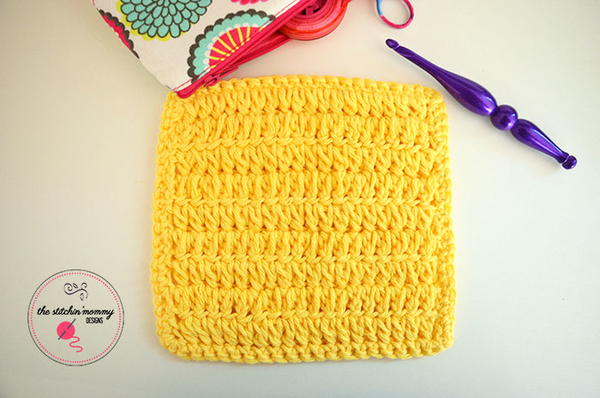 Forked Half Double Crochet Dishcloth