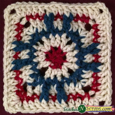 Red Eye Crochet Granny Square