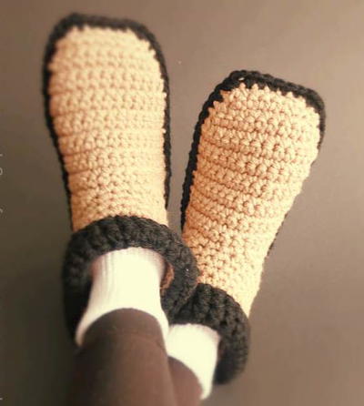Easy Crocheted Adult Slippers