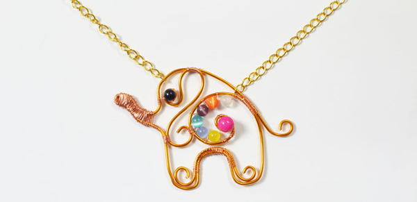 Adorable Wire Wrapped Elephant DIY Pendant