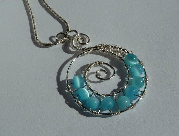 Ocean Swirls Wire Pendant