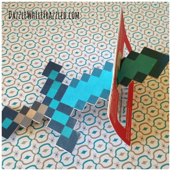 Minecraft Diamond Sword Gift Card Holder