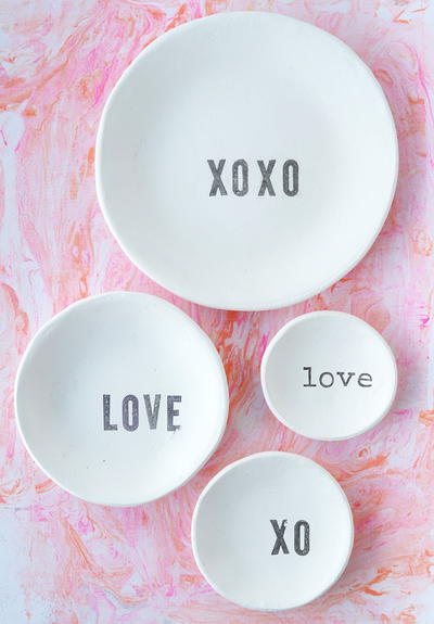 Stamped Bowl Valentine's Day Crafts