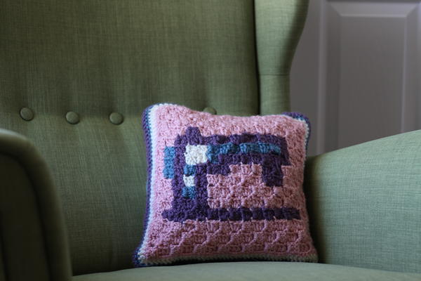 C2C Crochet Sewing Machine Pillow