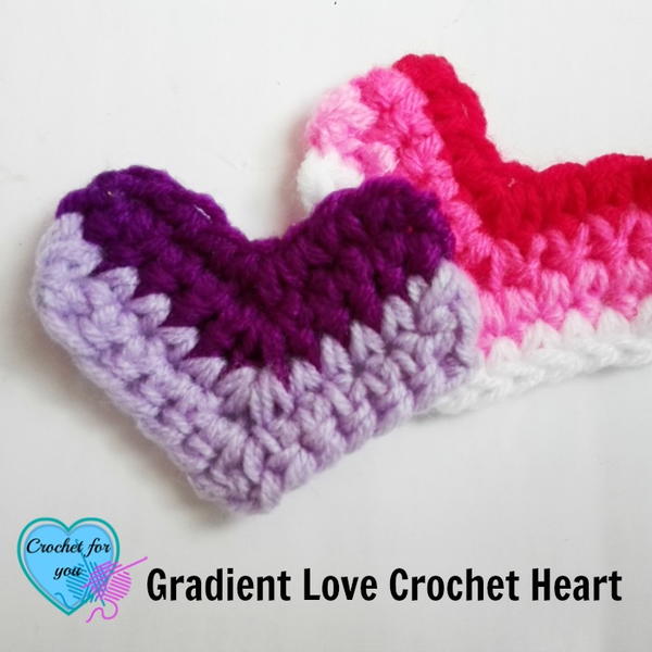 Gradient Love Crochet Heart 