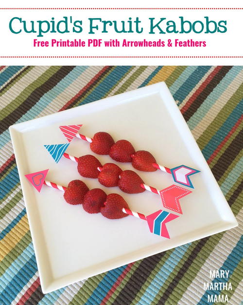 Cupid's Fruit Kabob Arrow Free Printables