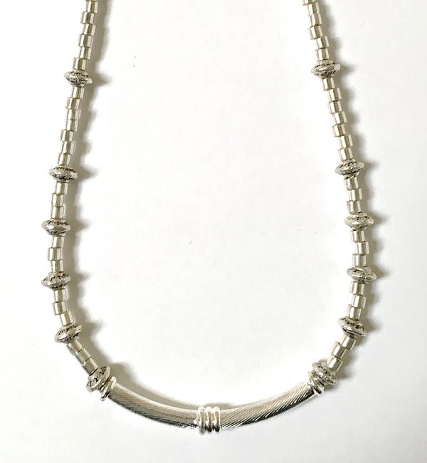 Seductive Silver Curve Necklace