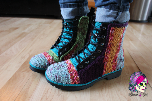 Faux Crochet Outdoor Boots