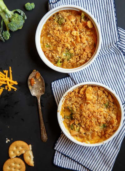 Cheese Broccoli Casserole for Two