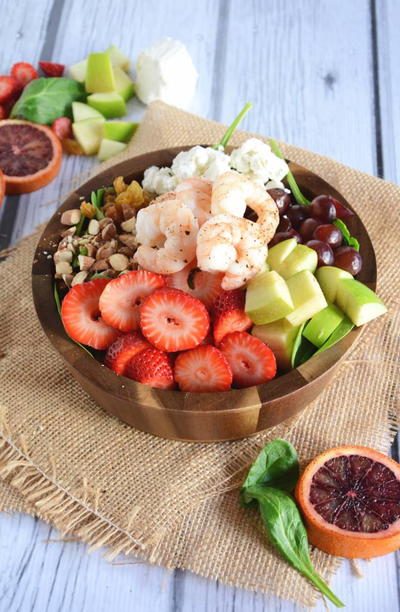 Strawberry Almond Shrimp Salad