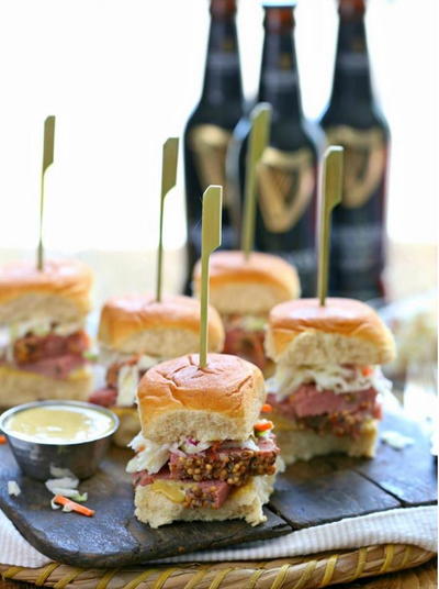 Slow Cooker Corned Beef and Cabbage Sliders