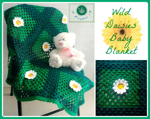 Wild Daisies Crochet Baby Blanket