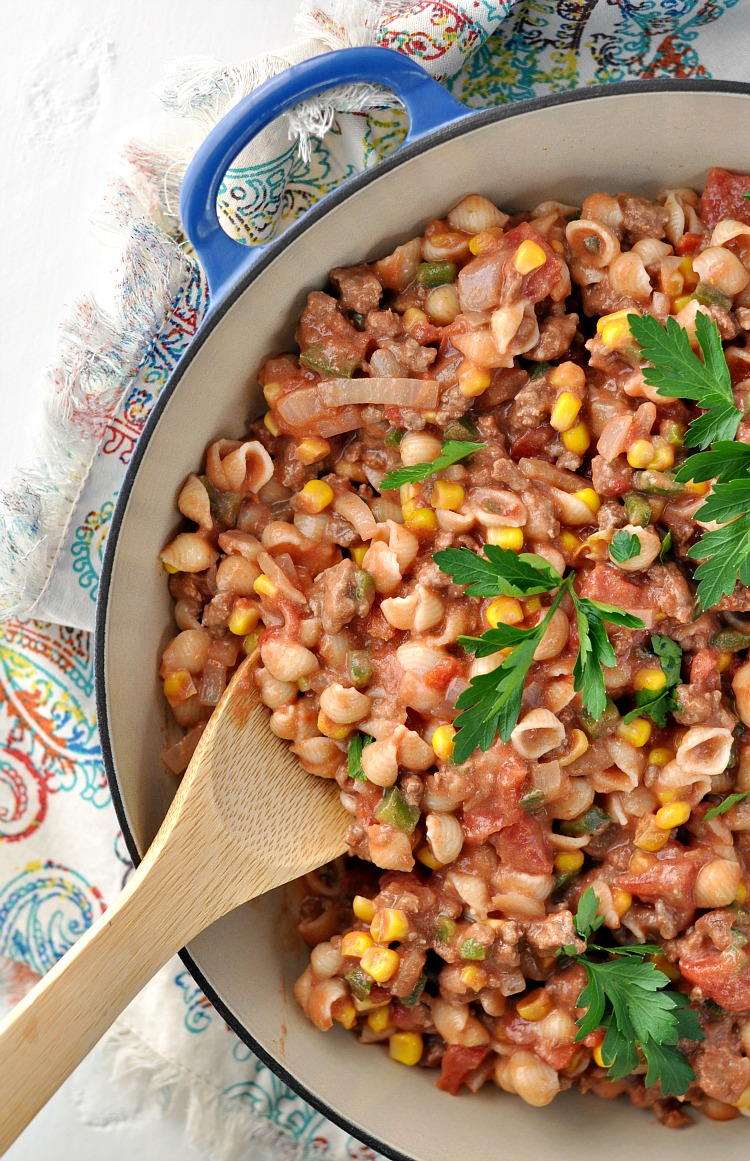 Ground Beef Chuckwagon Mac FaveHealthyRecipes.com Ground Beef Chuckwagon Mac FaveHealthyRecipes.com