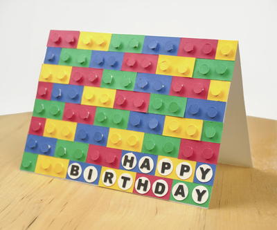 3D Paper LEGO Birthday Card