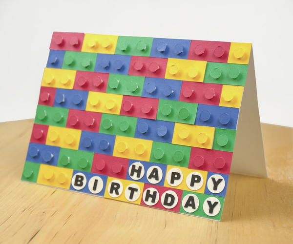 3D Paper LEGO Birthday Card
