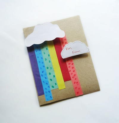Easy Rainbow Cloud DIY Card