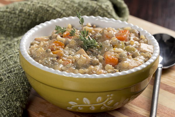 Lighter Chicken and Wild Rice Soup