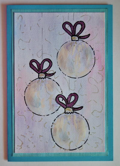 Trio of Baubles Christmas Card