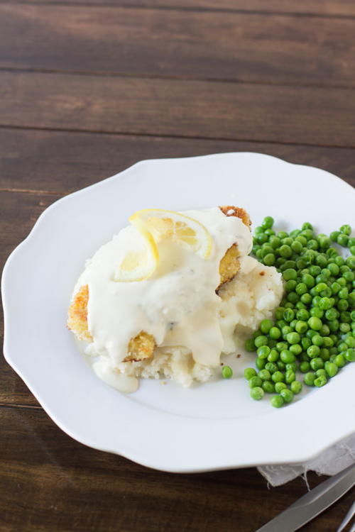 Panko Crusted Chicken with Lemon Sauce
