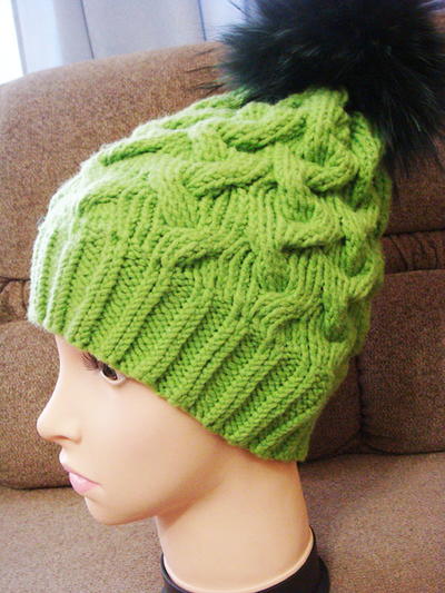 Electric Green Cable Hat