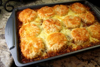 Biscuit-Topped Ground Beef Casserole
