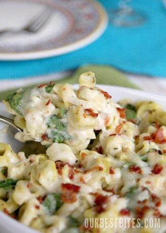 Creamy Bacon and Spinach Tortellini