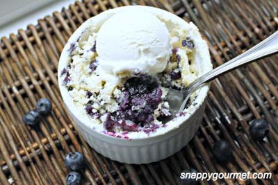 One Minute Blueberry Cobbler