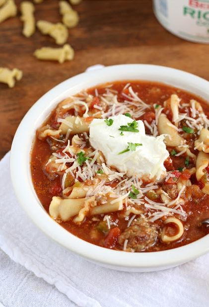 Simple Slow Cooker Lasagna Soup