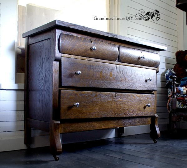 Upcycled Antique Wooden Dresser | DIYIdeaCenter.com Upcycled Antique Wooden Dresser | DIYIdeaCenter.com