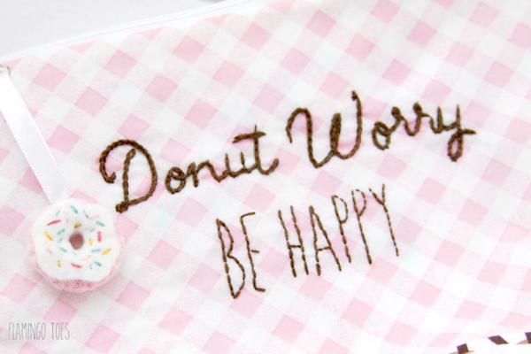 Happy Doughnut Embroidery Design