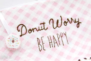 Happy Doughnut Embroidery Design