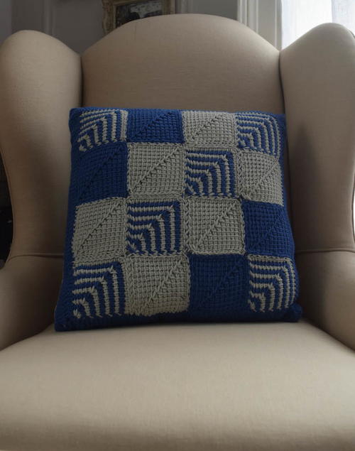Mitered Square Crochet Pillow