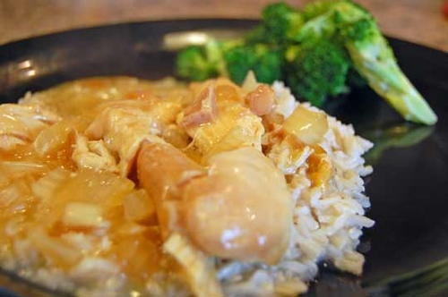 Slow Cooker Chicken and Gravy Over Rice