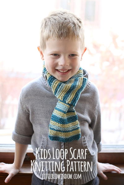 Kids Loop Scarf Knitting Pattern
