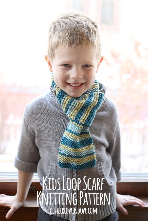 Kids Loop Scarf Knitting Pattern